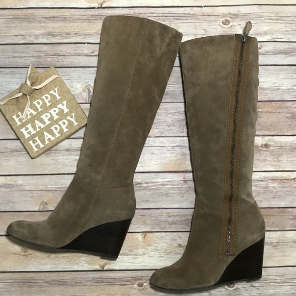 HOT Franco Sarto Wedge Boot GUC Brown Sz8 AMAZING! - Picture 1 of 8